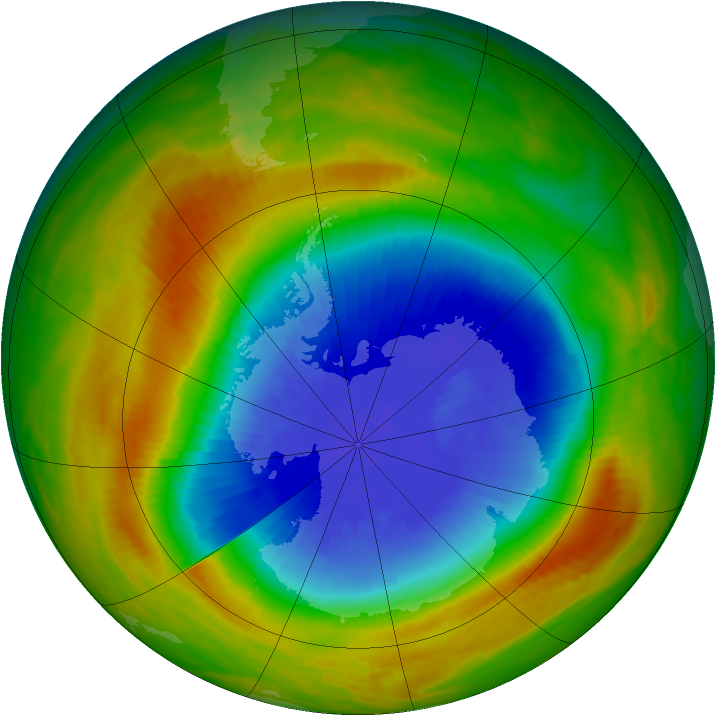 Antarctic ozone map for 17 October 1983